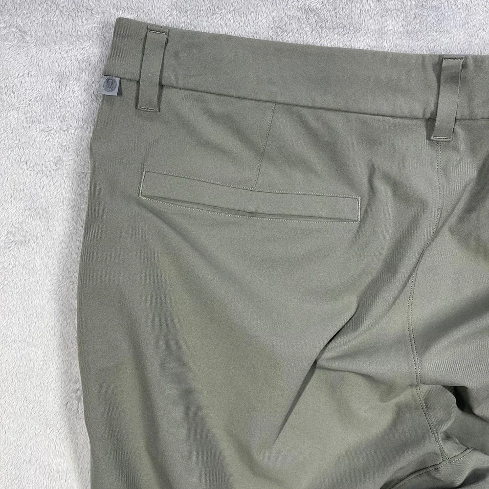 Lululemon Commission Slim Fit Pant Mens 38 Sage‎ Green Technical Chino READ